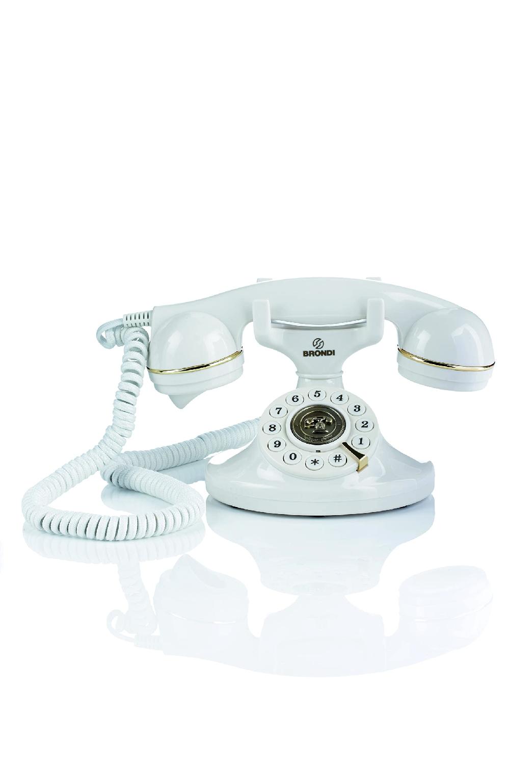 Telefono Fisso Brondi a filo Vintage 10 bianco
