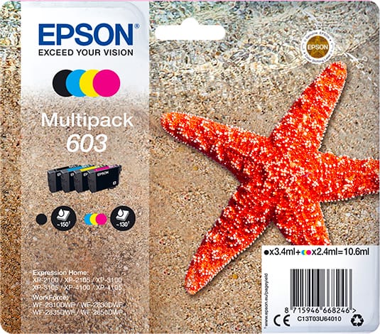 Epson Multipack 603 \"Starfish\" Nero / Ciano / Magenta / Giallo C13T03U64020