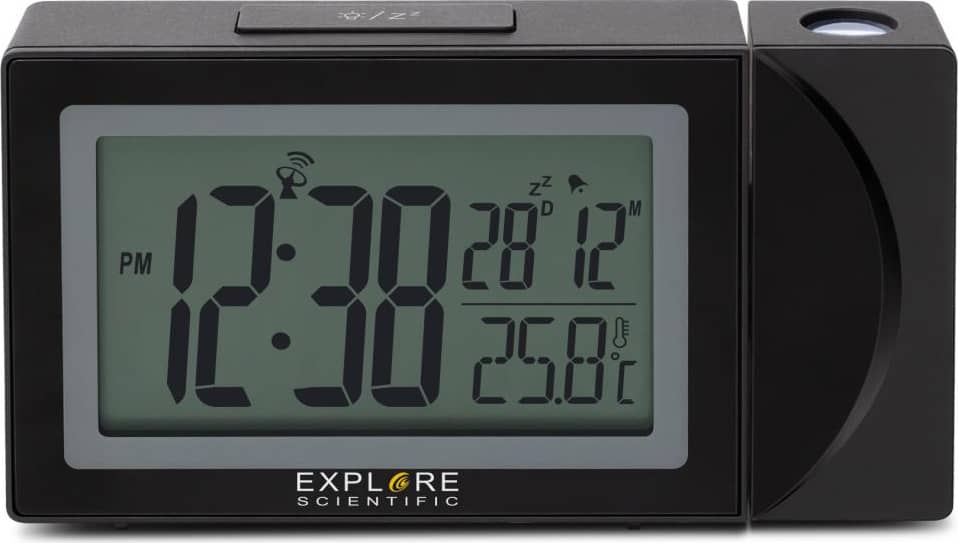 Explore Scientific Sveglia Digitale Proiezione Ora Display Snooze Nero  RDP1002