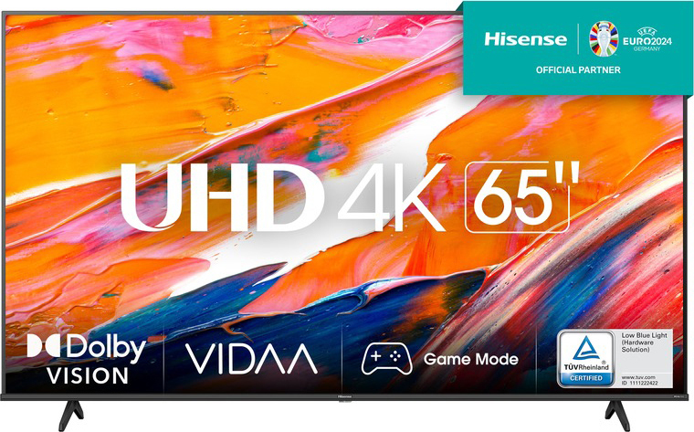 Hisense Smart TV 65\" 4K UHD Display LED Vidaa Classe G Nero 65A69K