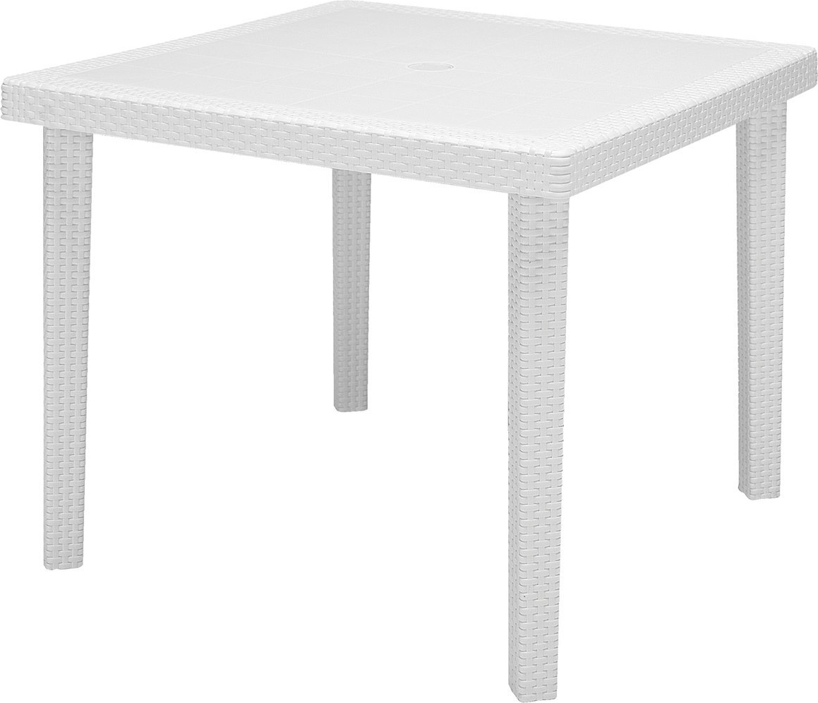 KETER Tavolo in Resina da Giardino Dimensioni 95x95 cm colore Bianco QUARTET