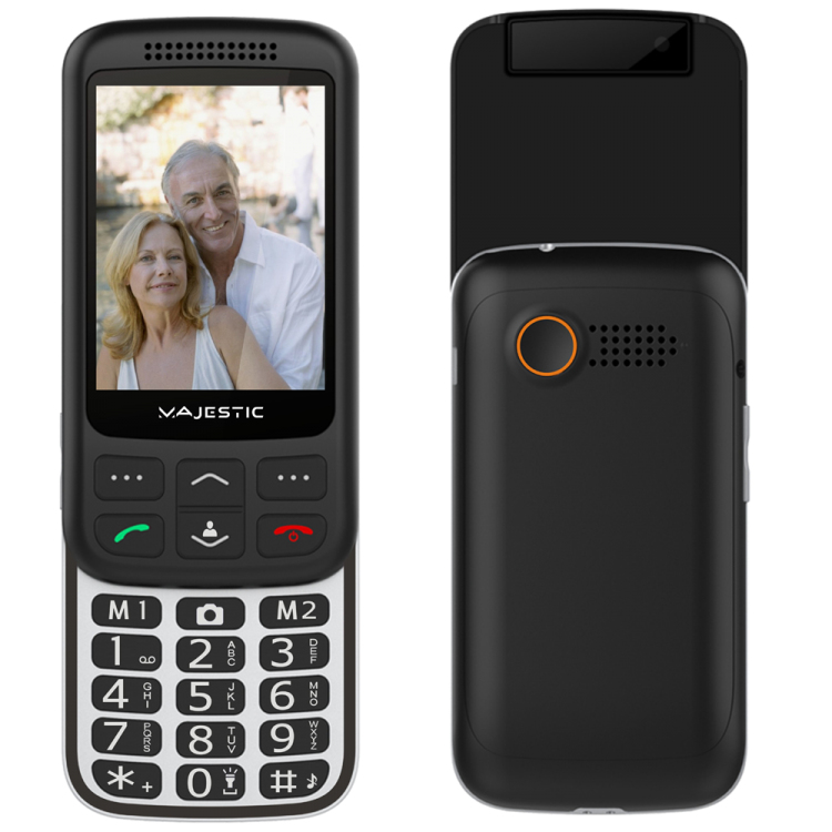 Majestic New cellulare 2.8\" 123 g Nero Argento Telefono per anziani - 300087_BK