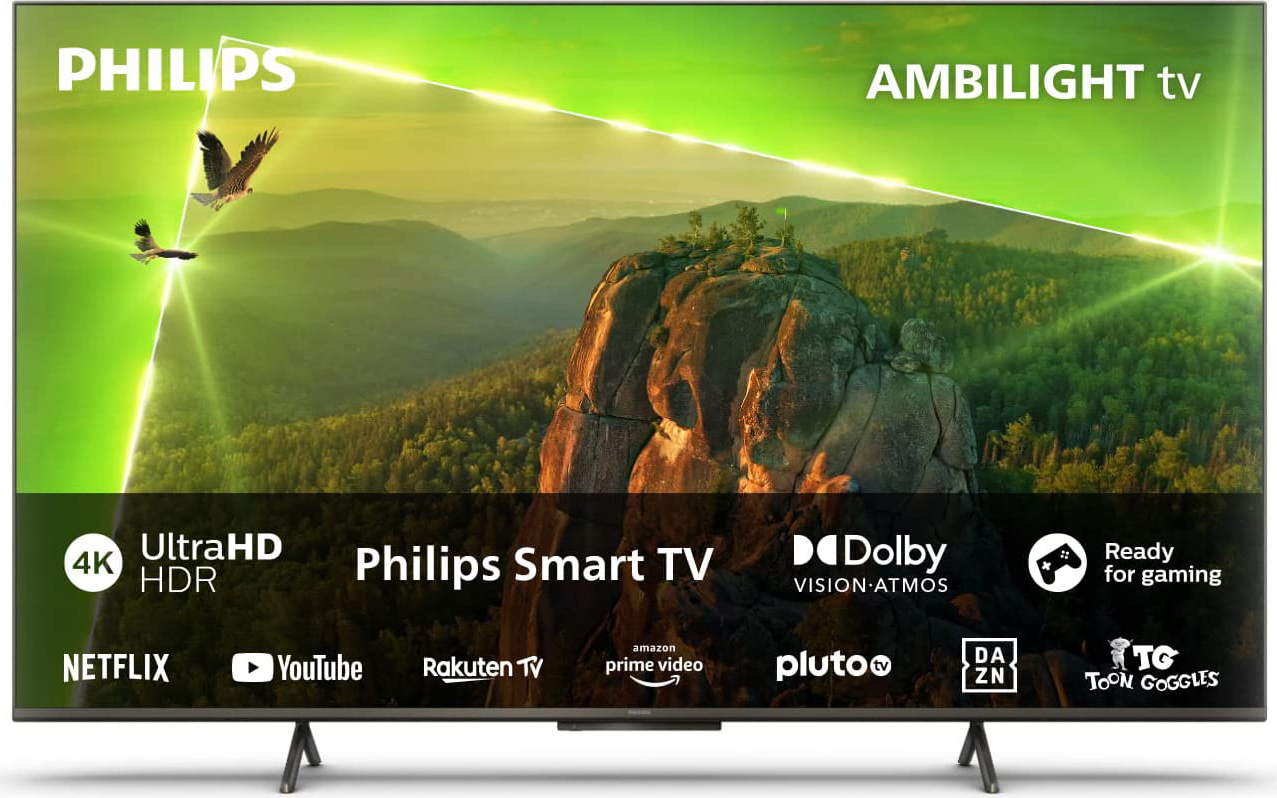 Philips Smart TV 55\" 4K UHD LED Ambilight Classe F Cromo 55PUS8118/12