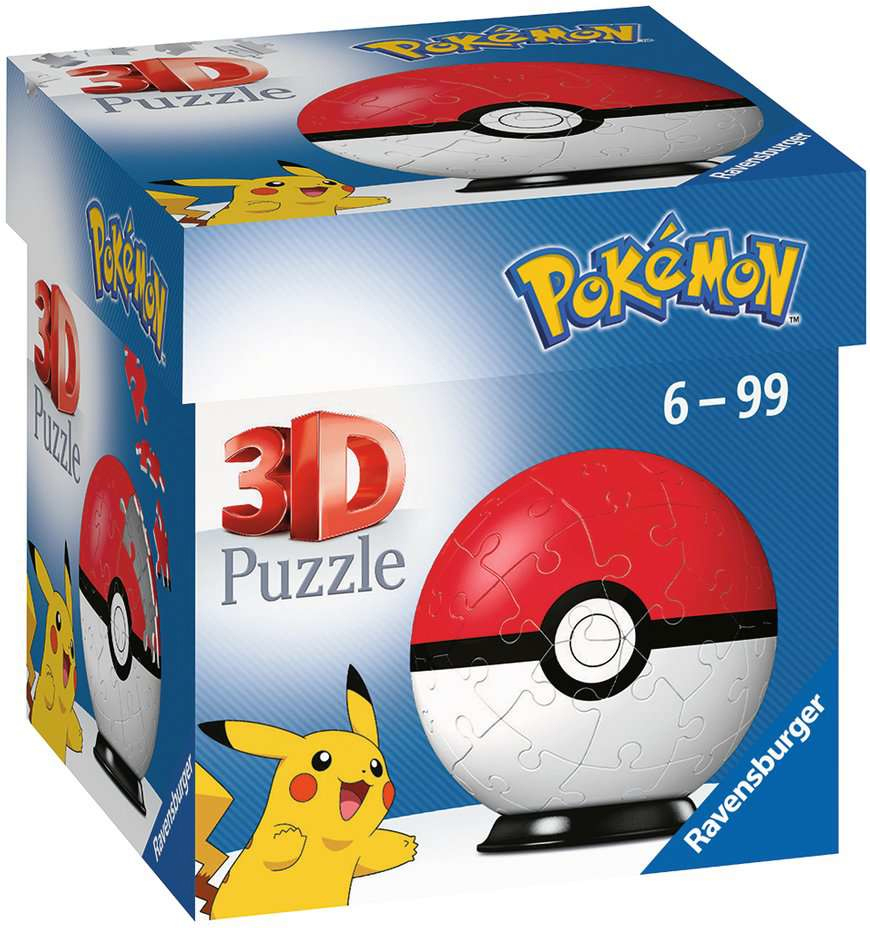 Ravensburger Pokémon Pokéball Puzzle 3D 54 Pezzi Per Bambini da 6+ Anni 11256