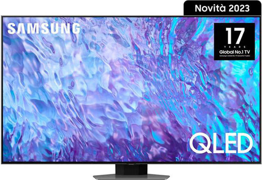 Smart TV 98\" 4K UHD QLED Classe F Carbon Silver Serie 8 QE98Q80CATXZT Samsung