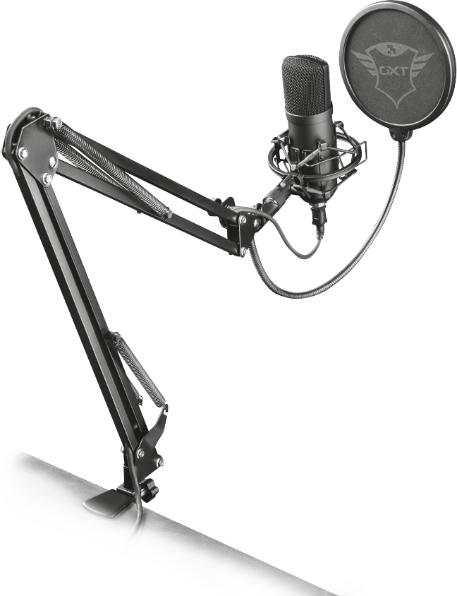 Microfono da Studio Nero Trust 22400 GXT 252+ Emita Plus