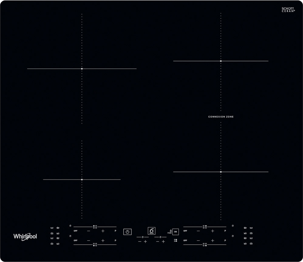 Piano Cottura Induzione 4 Fuochi 60 cm Zona mista Whirlpool WB B8360NE