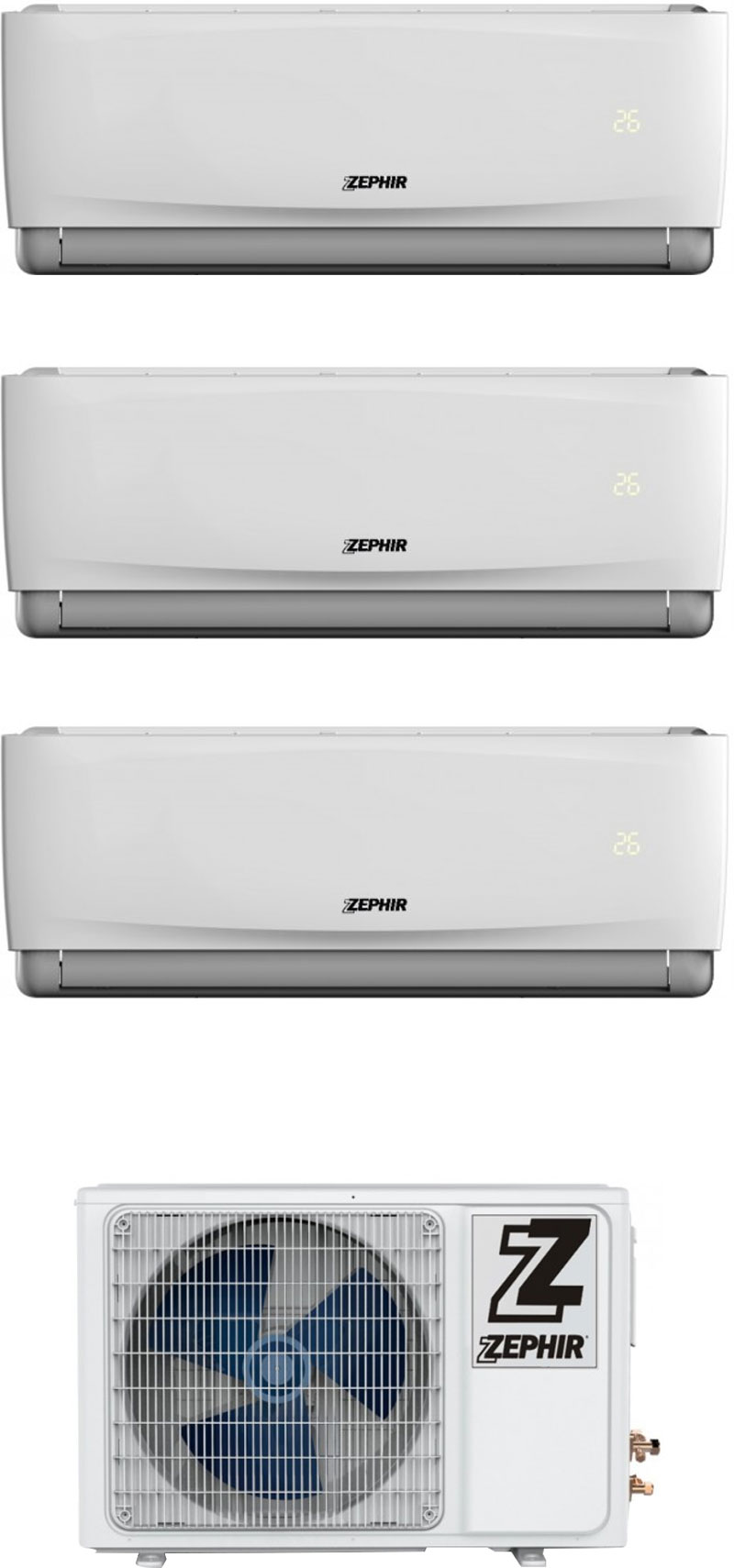 Zephir Climatizzatore Trial Split Inverter 9+9+12 Btu A++/A+ ZTRIO9000+9000+12000